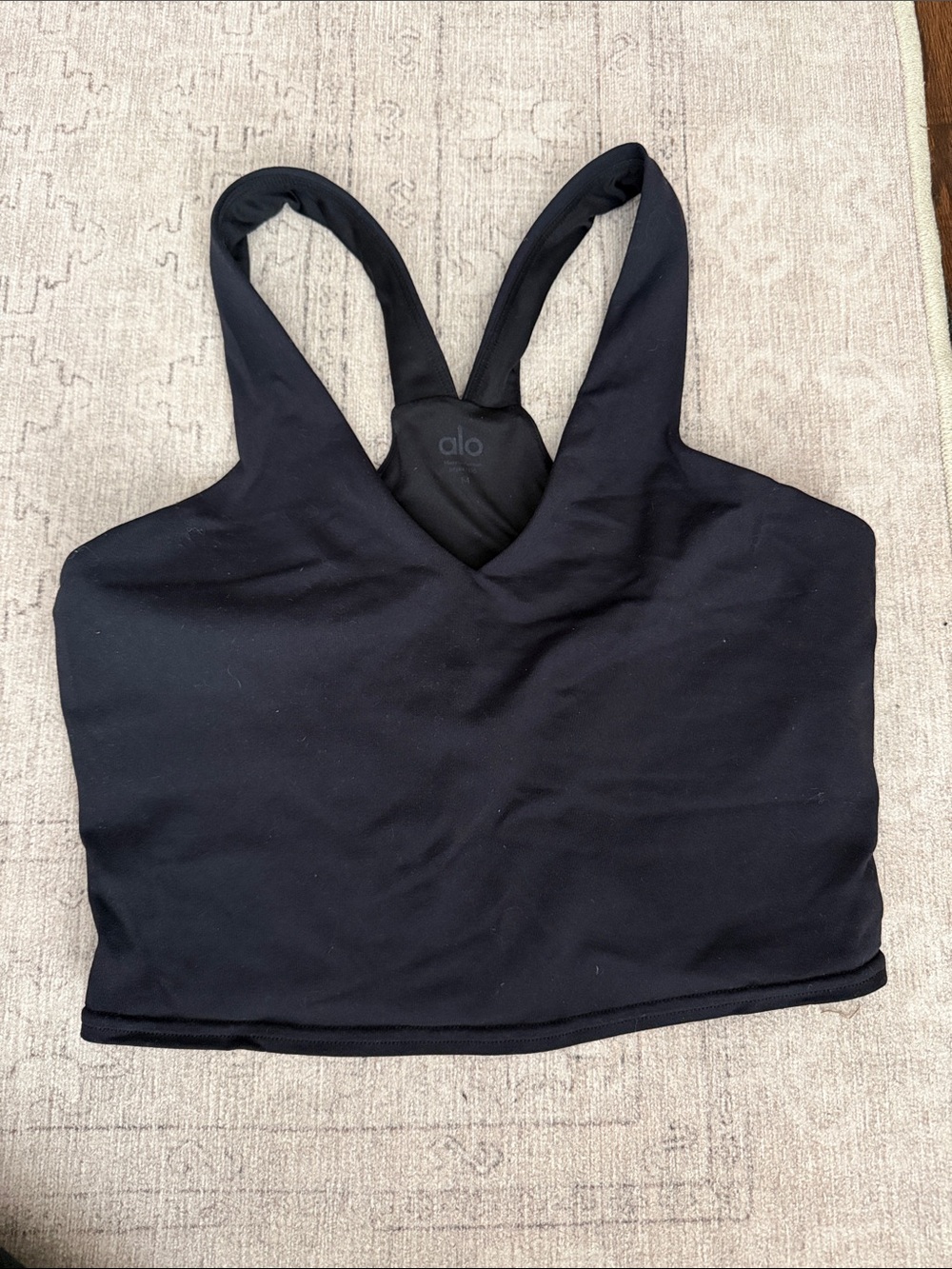 ALO Yoga Black V‑Neck Sports Bralette
